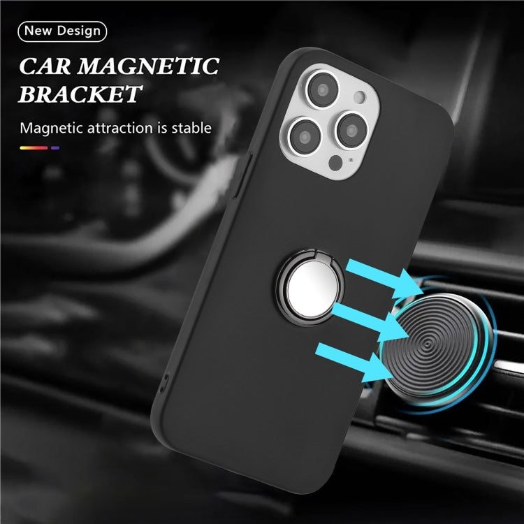For iPhone 13 Pro Matte Ring Holder TPU Phone Case