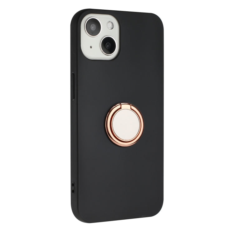 For iPhone 13 mini Matte Ring Holder TPU Phone Case