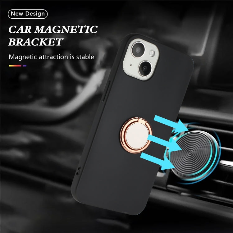 For iPhone 13 mini Matte Ring Holder TPU Phone Case