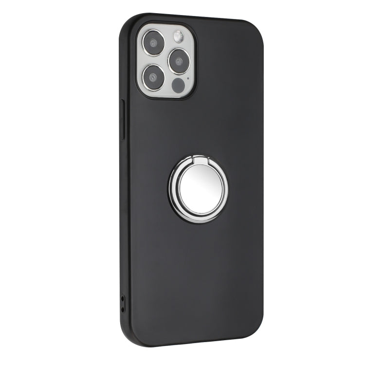 For iPhone 12 / 12 Pro Matte Ring Holder TPU Phone Case