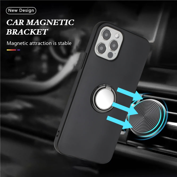 For iPhone 12 Pro Max Matte Ring Holder TPU Phone Case
