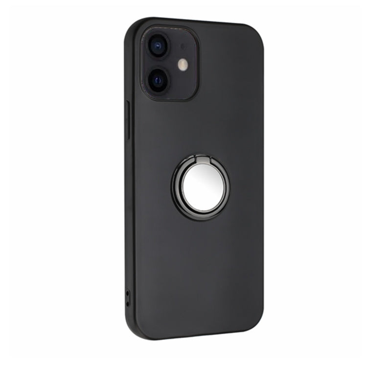 For iPhone 12 mini Matte Ring Holder TPU Phone Case