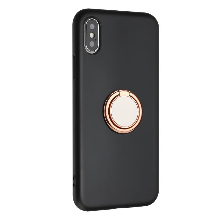 For iPhone X / XS Matte Ring Holder TPU Phone Case