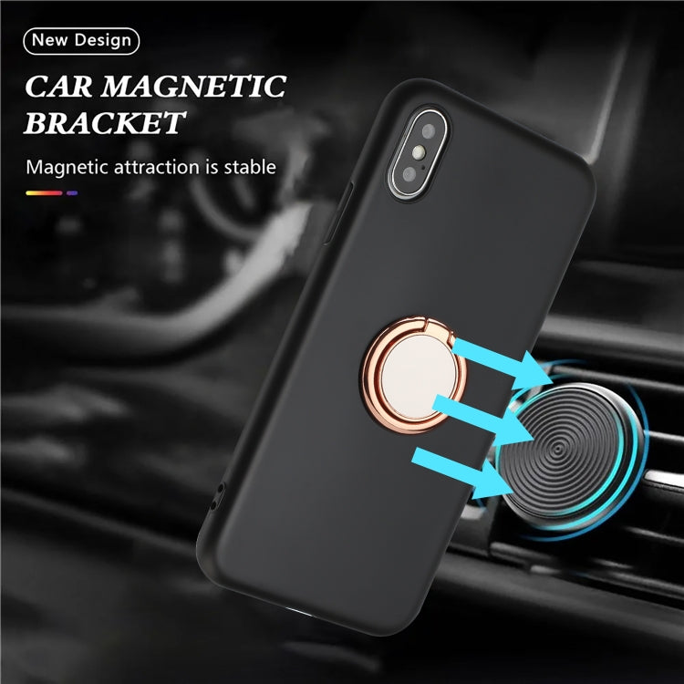 For iPhone X / XS Matte Ring Holder TPU Phone Case