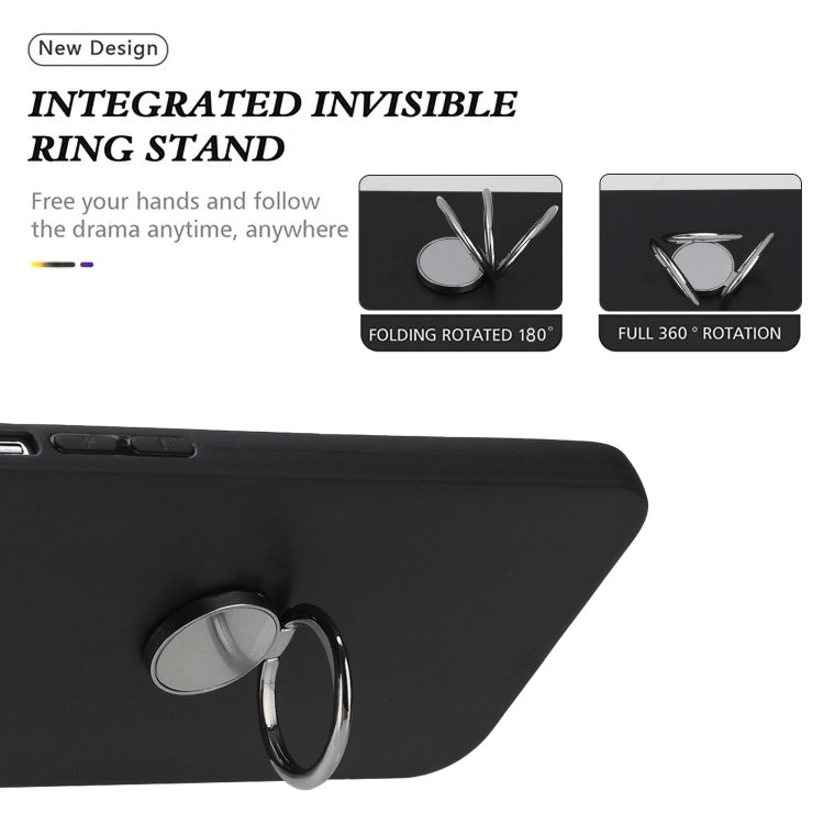 For iPhone XR Matte Ring Holder TPU Phone Case