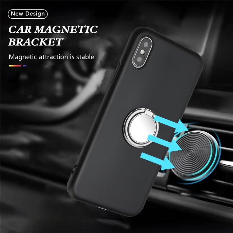 For iPhone XR Matte Ring Holder TPU Phone Case
