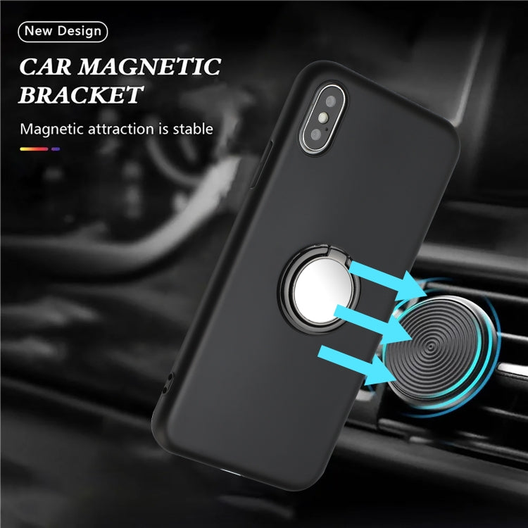 For iPhone XS Max Matte Ring Holder TPU Phone Case