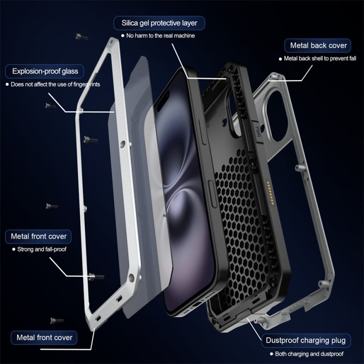 For iPhone 16 Plus Shockproof IP54 Life Waterproof Phone Case