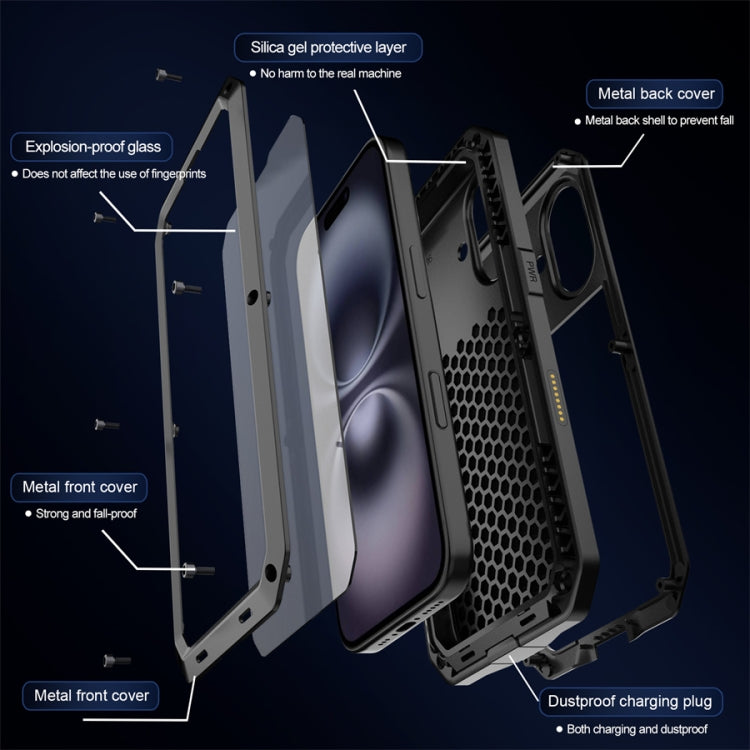 For iPhone 16 Shockproof IP54 Life Waterproof Phone Case