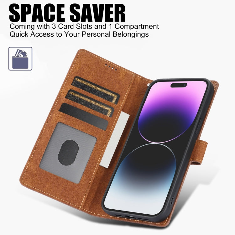 For iPhone 15 Pro Max Fantasy Skin-feel Calfskin Texture Leather Phone Case