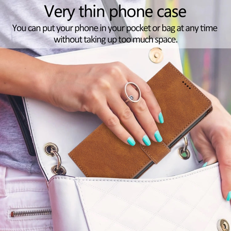 For iPhone 15 Pro Max Fantasy Skin-feel Calfskin Texture Leather Phone Case