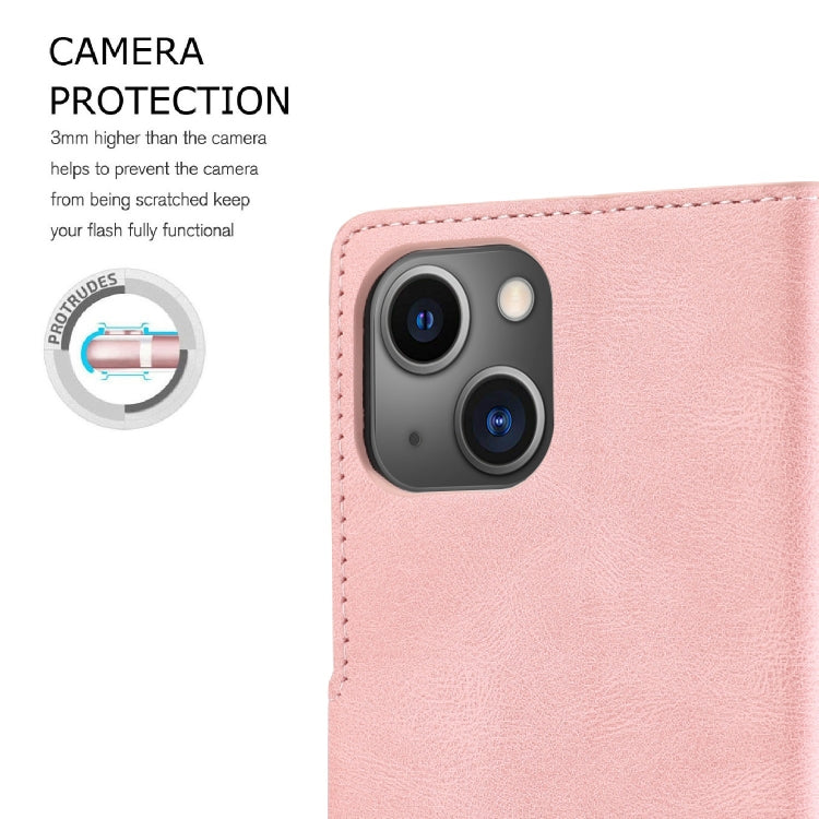 For iPhone 15 Plus / 14 Plus Fantasy Skin-feel Calfskin Texture Leather Phone Case