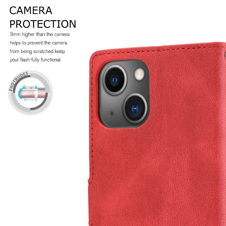 For iPhone 15 Plus / 14 Plus Fantasy Skin-feel Calfskin Texture Leather Phone Case