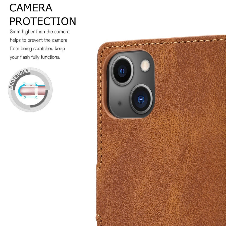 For iPhone 15 Plus / 14 Plus Fantasy Skin-feel Calfskin Texture Leather Phone Case