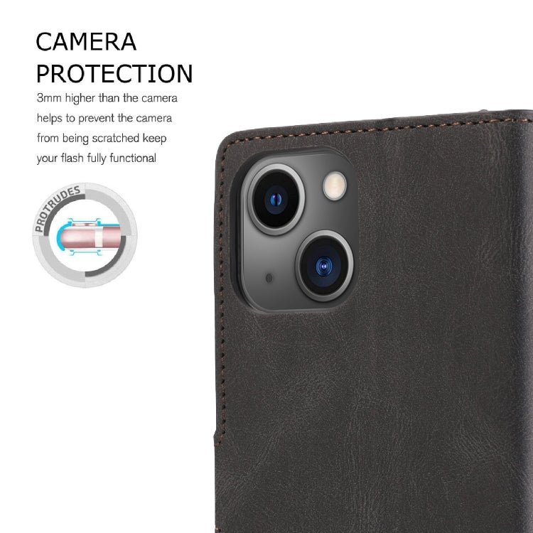 For iPhone 14 Fantasy Skin-feel Calfskin Texture Leather Phone Case