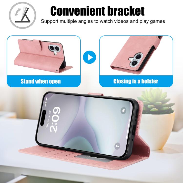 For iPhone 17 Fantasy Skin-feel Calfskin Texture Leather Phone Case
