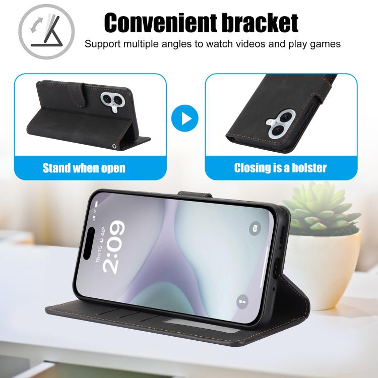 For iPhone 17 Fantasy Skin-feel Calfskin Texture Leather Phone Case