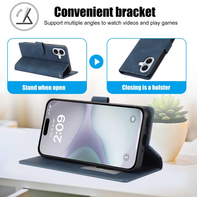 For iPhone 17 Fantasy Skin-feel Calfskin Texture Leather Phone Case
