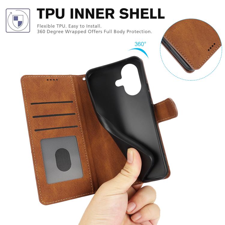 For iPhone 17 Fantasy Skin-feel Calfskin Texture Leather Phone Case