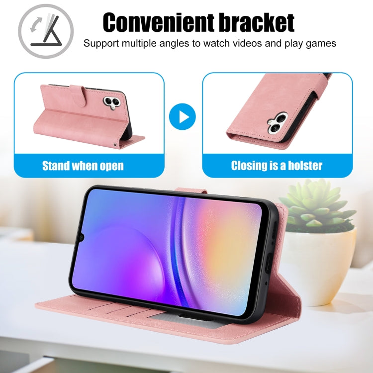 For Samsung Galaxy A05 4G Fantasy Skin-feel Calfskin Texture Leather Phone Case