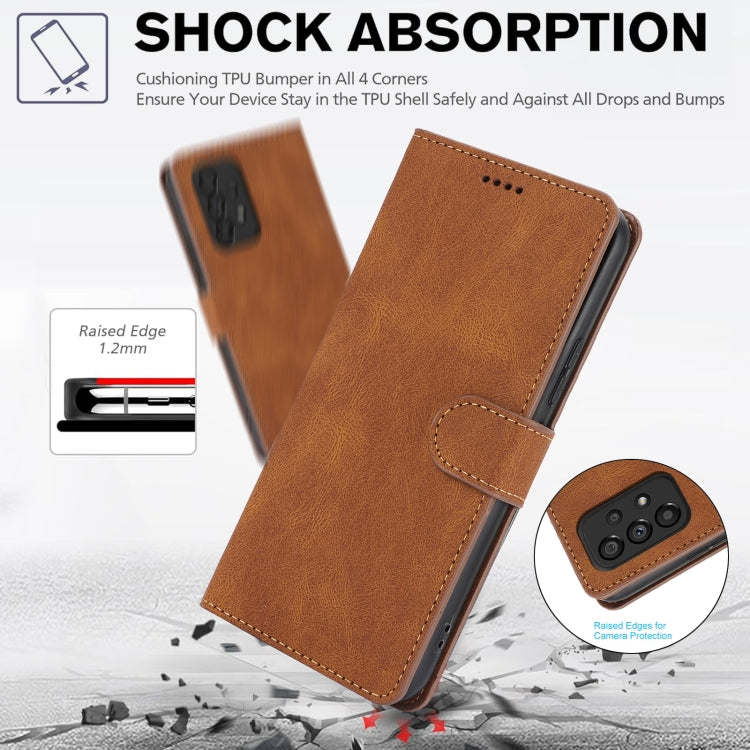 For Samsung Galaxy A33 5G Fantasy Skin-feel Calfskin Texture Leather Phone Case