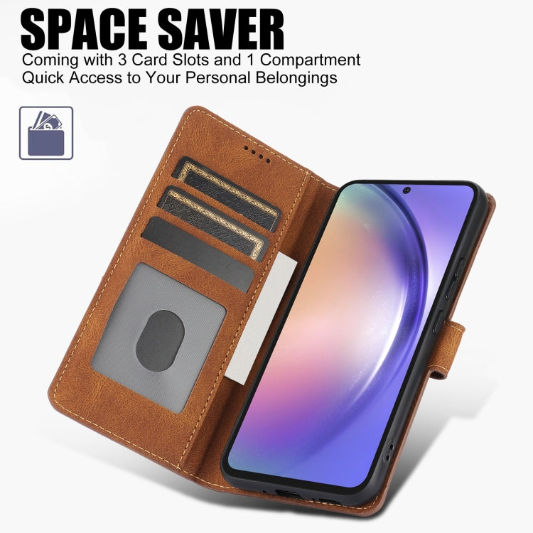 For Samsung Galaxy A56 5G Fantasy Skin-feel Calfskin Texture Leather Phone Case