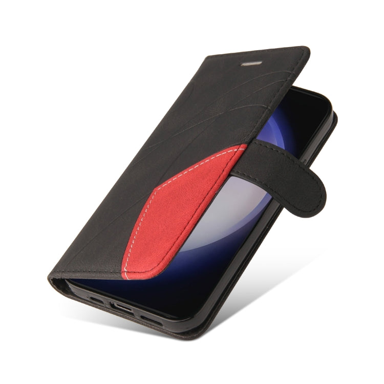 For Galaxy S25 / S24 5G Dual-color Splicing Flip Leather Phone Case