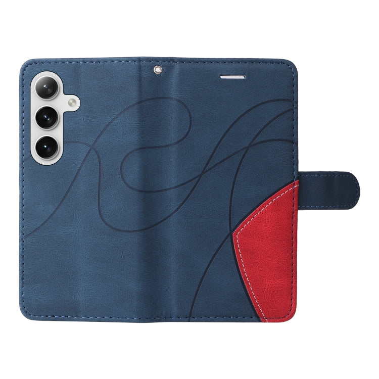For Galaxy S25 / S24 5G Dual-color Splicing Flip Leather Phone Case