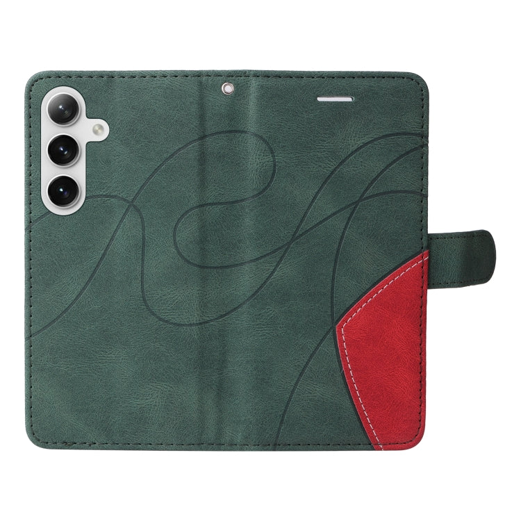 For Galaxy S25 / S24 5G Dual-color Splicing Flip Leather Phone Case