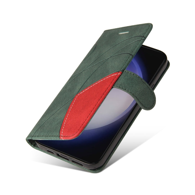 For Galaxy S25 / S24 5G Dual-color Splicing Flip Leather Phone Case