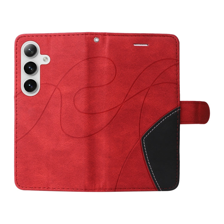 For Galaxy S25 / S24 5G Dual-color Splicing Flip Leather Phone Case