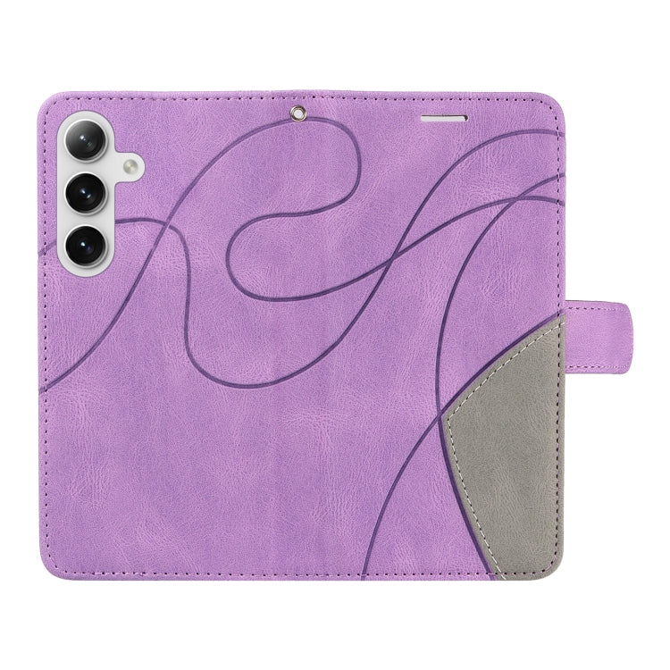 For Galaxy S25 / S24 5G Dual-color Splicing Flip Leather Phone Case