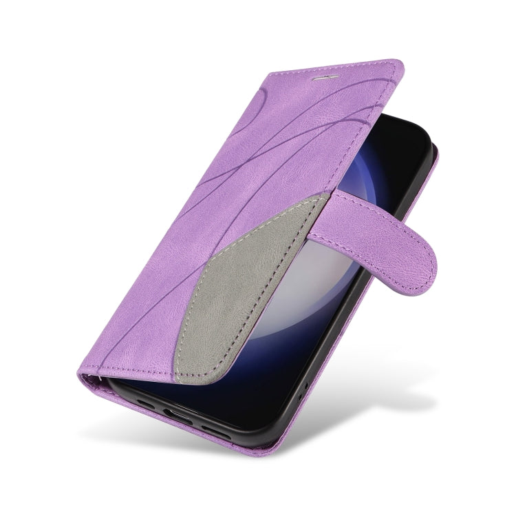 For Galaxy S25 / S24 5G Dual-color Splicing Flip Leather Phone Case