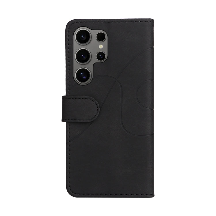 For Galaxy S25 Ultra 5G Dual-color Splicing Flip Leather Phone Case