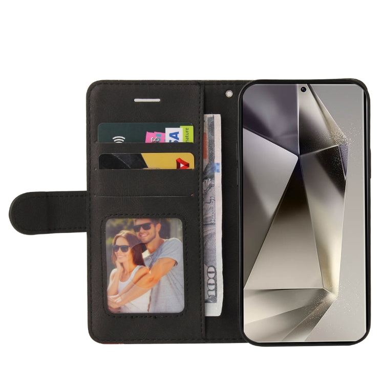 For Galaxy S25 Ultra 5G Dual-color Splicing Flip Leather Phone Case