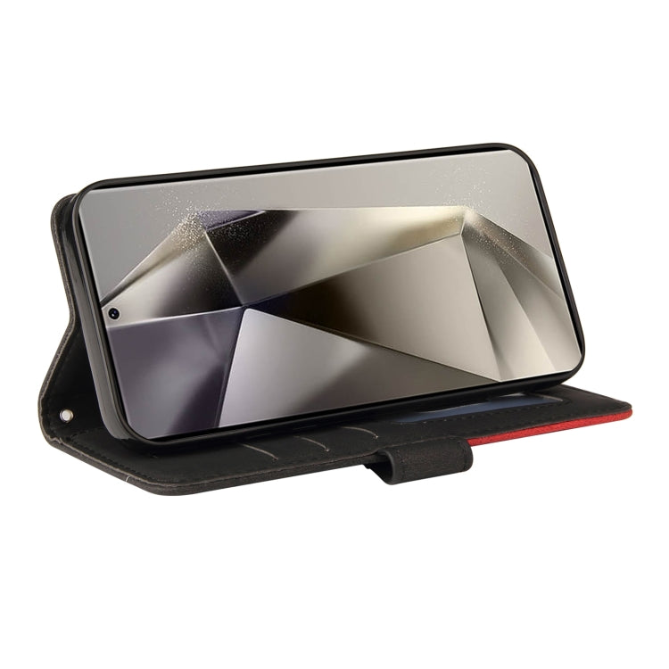 For Galaxy S25 Ultra 5G Dual-color Splicing Flip Leather Phone Case