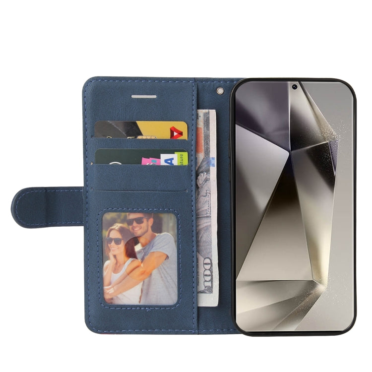 For Galaxy S25 Ultra 5G Dual-color Splicing Flip Leather Phone Case