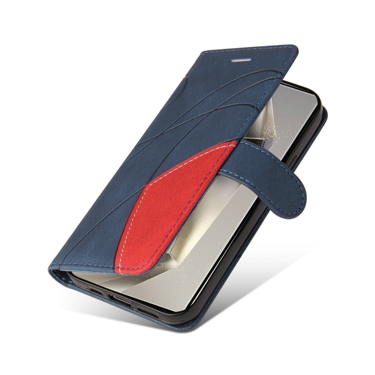 For Galaxy S25 Ultra 5G Dual-color Splicing Flip Leather Phone Case