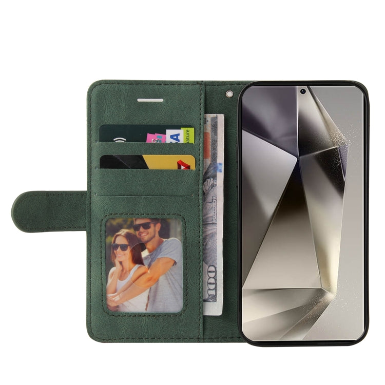 For Galaxy S25 Ultra 5G Dual-color Splicing Flip Leather Phone Case