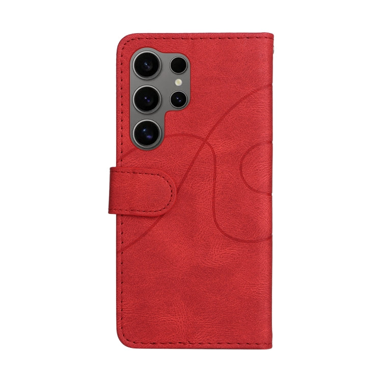 For Galaxy S25 Ultra 5G Dual-color Splicing Flip Leather Phone Case
