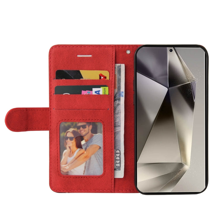 For Galaxy S25 Ultra 5G Dual-color Splicing Flip Leather Phone Case