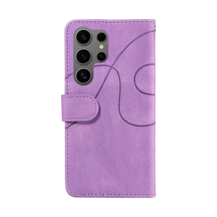 For Galaxy S25 Ultra 5G Dual-color Splicing Flip Leather Phone Case