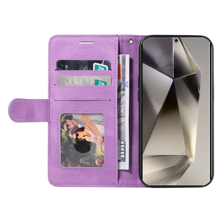 For Galaxy S25 Ultra 5G Dual-color Splicing Flip Leather Phone Case