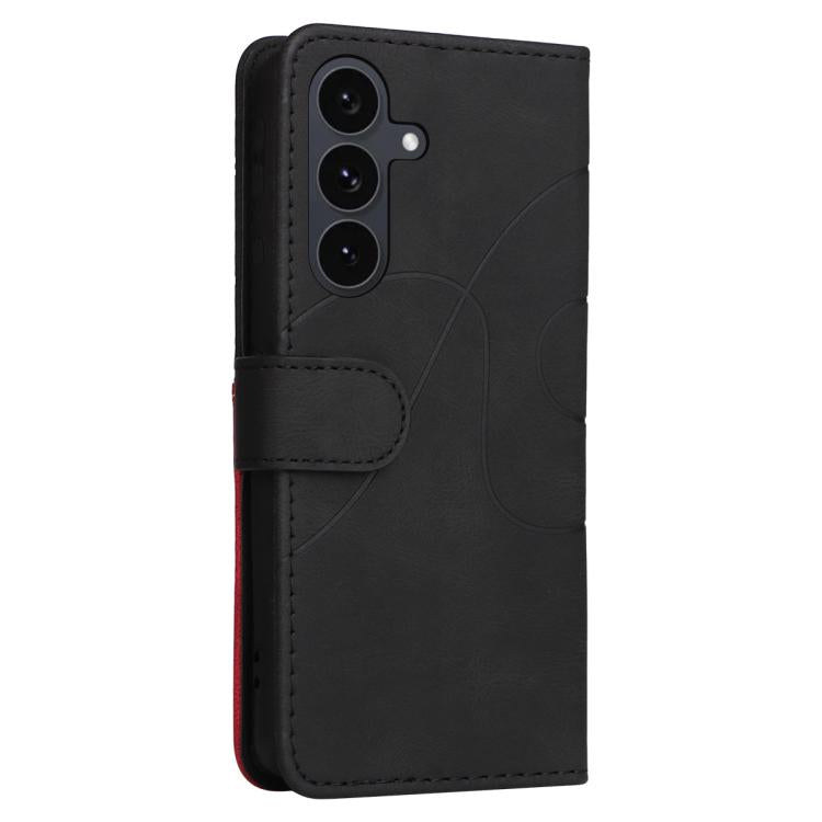 For Galaxy S25 FE 5G Dual-color Splicing Flip Leather Phone Case