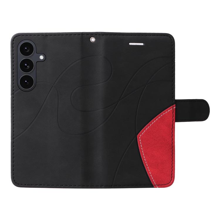 For Galaxy S25 FE 5G Dual-color Splicing Flip Leather Phone Case