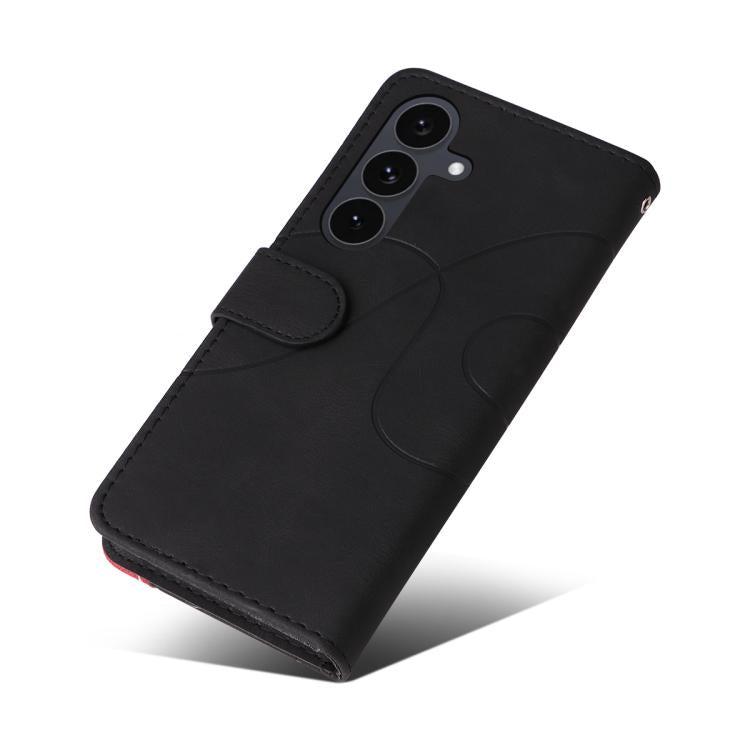 For Galaxy S25 FE 5G Dual-color Splicing Flip Leather Phone Case