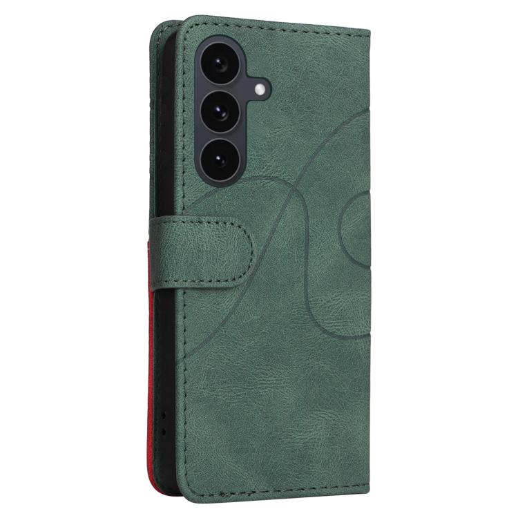 For Galaxy S25 FE 5G Dual-color Splicing Flip Leather Phone Case