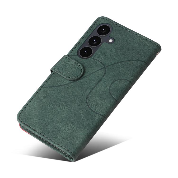 For Galaxy S25 FE 5G Dual-color Splicing Flip Leather Phone Case