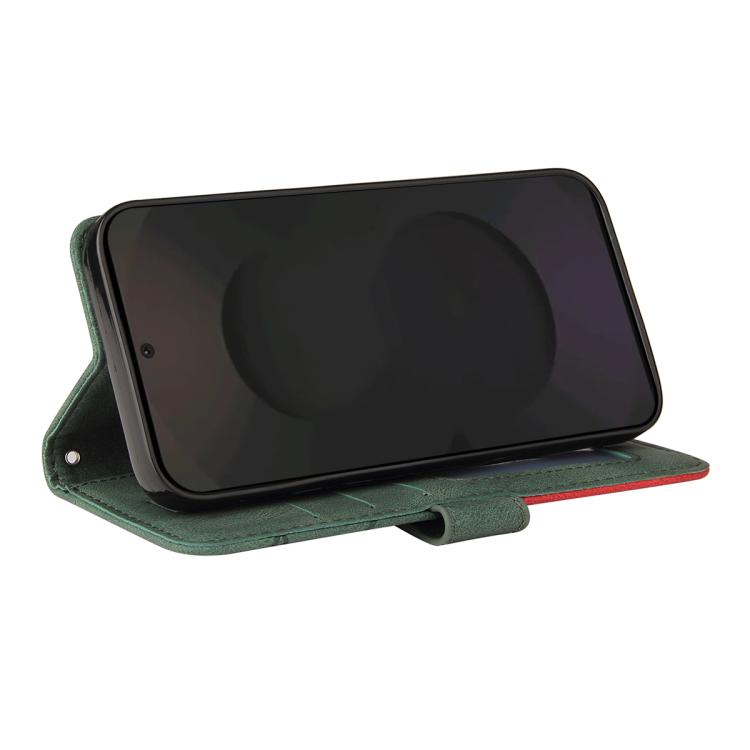 For Galaxy S25 FE 5G Dual-color Splicing Flip Leather Phone Case