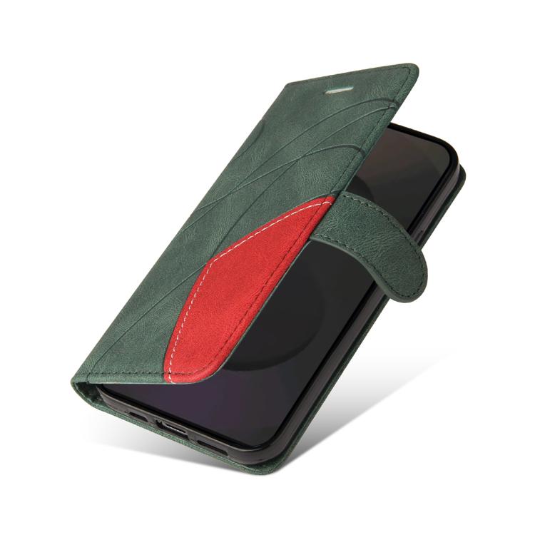 For Galaxy S25 FE 5G Dual-color Splicing Flip Leather Phone Case
